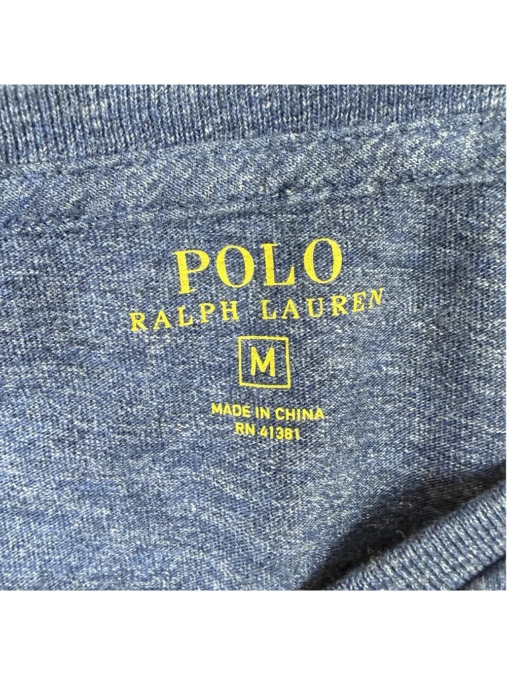 Polo Ralph Lauren Shirt Mens Heather Navy Long Sleeve Crewneck Medium Pony Logo